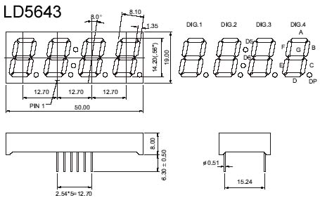 0.56인치 4자리 7세그먼트 LED 디스플레이 시계