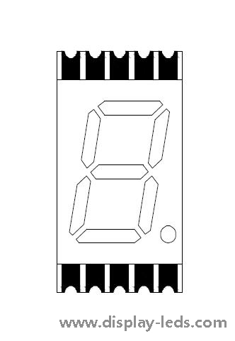 0.39인치 단일 자리 7세그먼트 초박형 SMD 디스플레이