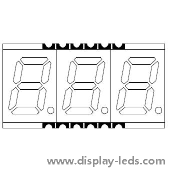 0.39 인치 3 자리 7 세그먼트 SMD 디스플레이