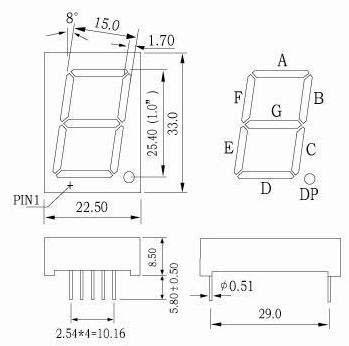 1.00인치 7세그먼트 LED 디스플레이