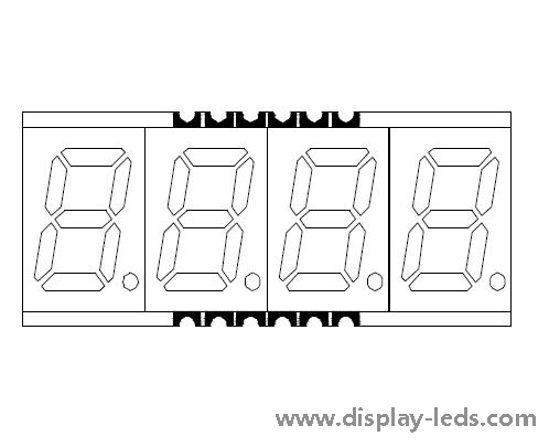 0.39 인치 4 자리 7 세그먼트 SMD 디스플레이