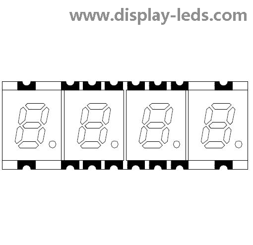 0.2인치 4자리 7세그먼트 SMD 디스플레이