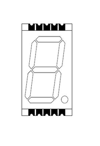 0.8 인치 Fout Digit 7 세그먼트 SMD 디스플레이 (회색 얼굴 포함)