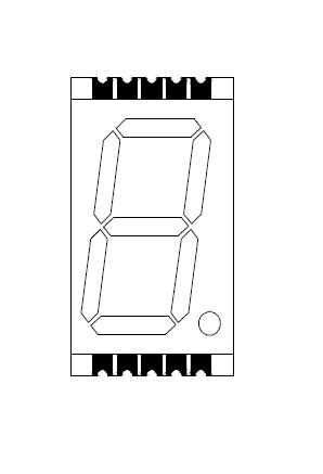 0.8인치 Fout Digit 7세그먼트 SMD 디스플레이(회색 얼굴)