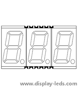 0.56 인치 3 자리 7 세그먼트 SMD 디스플레이