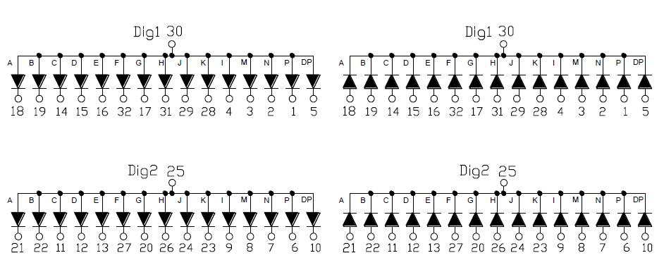 0.4인치 2자리 영숫자 디스플레이 4021