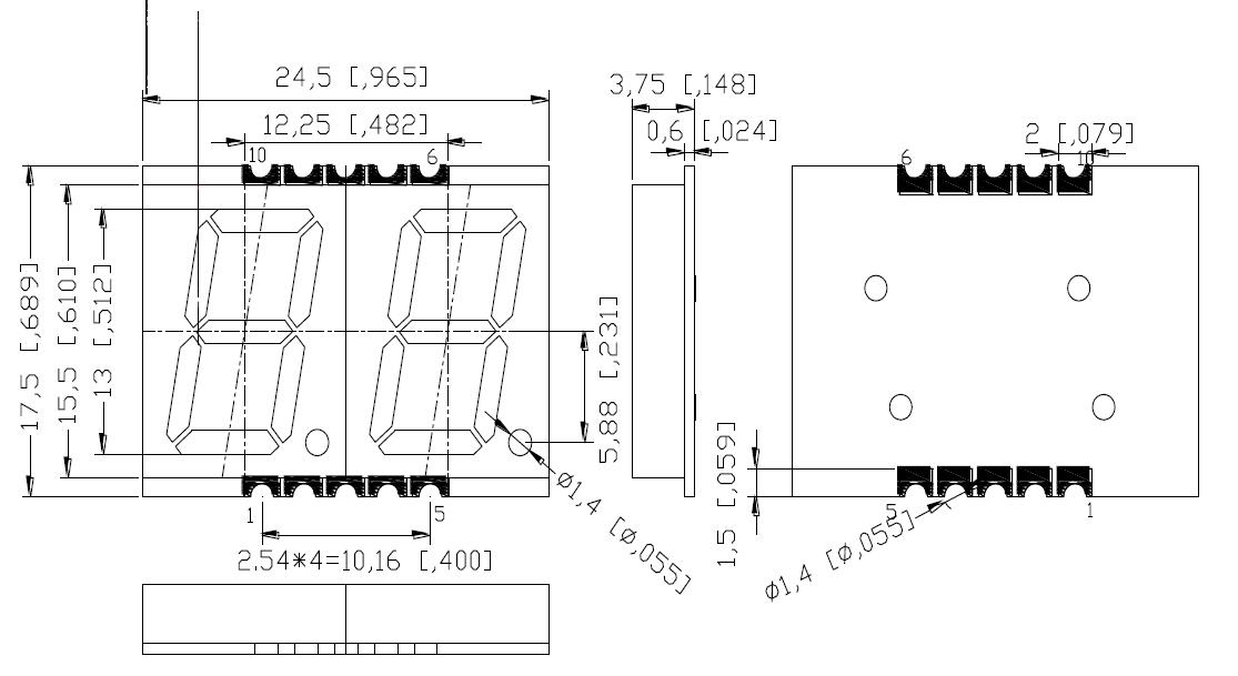 0.5인치 2자리 SMD 디스플레이 5120