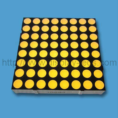 2인치 8x8 LED 도트 매트릭스(노란색)