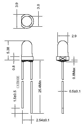 3mm 원형 파란색 LED 램프