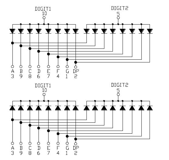 0.56인치 2자리 SMD 디스플레이 5620