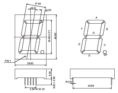 1.20인치 7세그먼트 LED 디스플레이