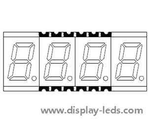 0.3 인치 4 자리 7 세그먼트 SMD 디스플레이