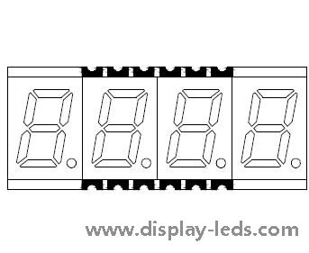 0.3인치 4자리 7세그먼트 SMD 디스플레이