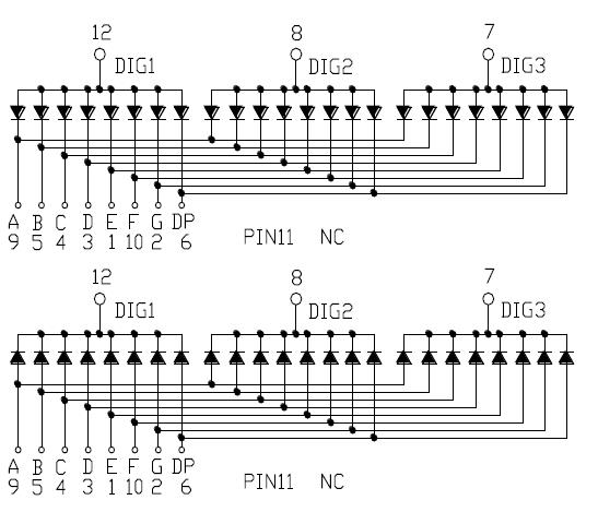 0.56인치 3자리 SMD 디스플레이 5630