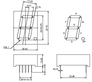 0.8인치 7세그먼트 LED 디스플레이