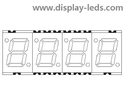 0.28인치 4자리 7 세그먼트 SMD 디스플레이