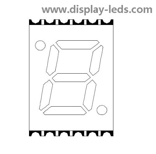 0.28인치 단일 자리 7세그먼트 SMD 디스플레이