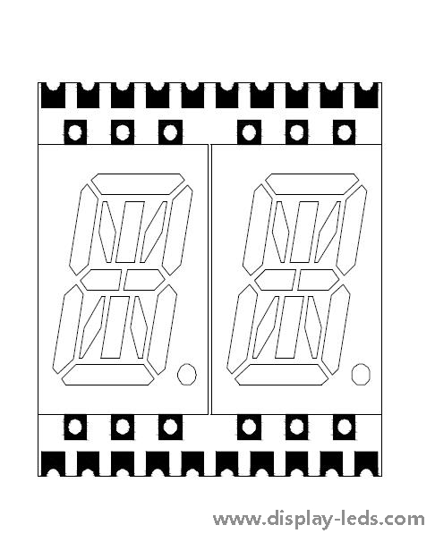 0.4인치 듀얼 디지트 14 세그먼트 SMD 디스플레이