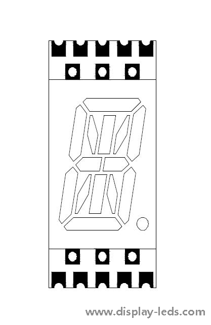 0.4 인치 단일 자리 영숫자 SMD 디스플레이