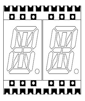 0.4 인치 2 자리 16 세그먼트 smd led 디스플레이