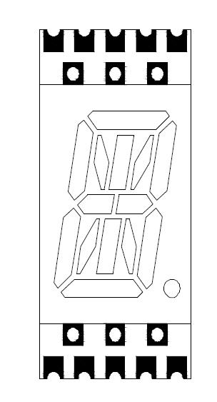 0.4 인치 1 자리 16 세그먼트 smd led 디스플레이
