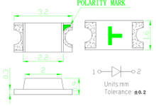 1206 빨간색 SMD LED