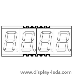 0.56 인치 4 자리 7 세그먼트 SMD 디스플레이