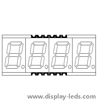 0.56인치 4자리 7세그먼트 SMD 디스플레이