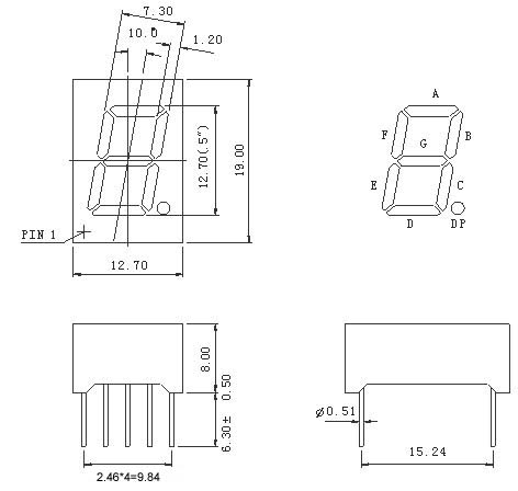 0.5인치 7세그먼트 디스플레이