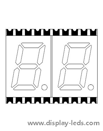 0.3인치 듀얼 디지트 7 세그먼트 SMD 디스플레이