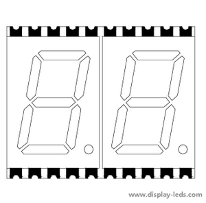 0.4 인치 듀얼 디지트 7 세그먼트 SMD 디스플레이