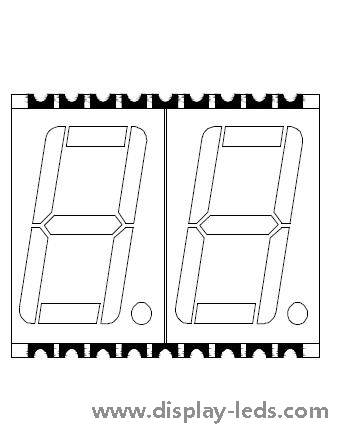 0.56인치 2자리 7세그먼트 SMD 디스플레이