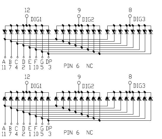 0.56인치 3자리 SMD 디스플레이 5631