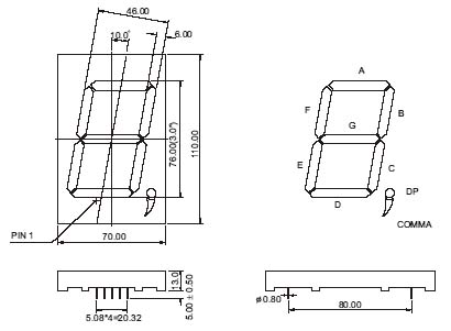 3인치(76mm) 7세그먼트 LED 디스플레이
