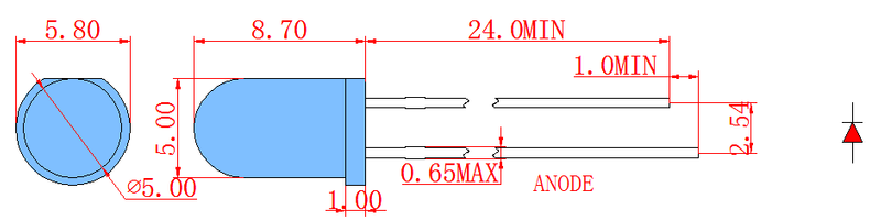 5mm 적외선 포토다이오드