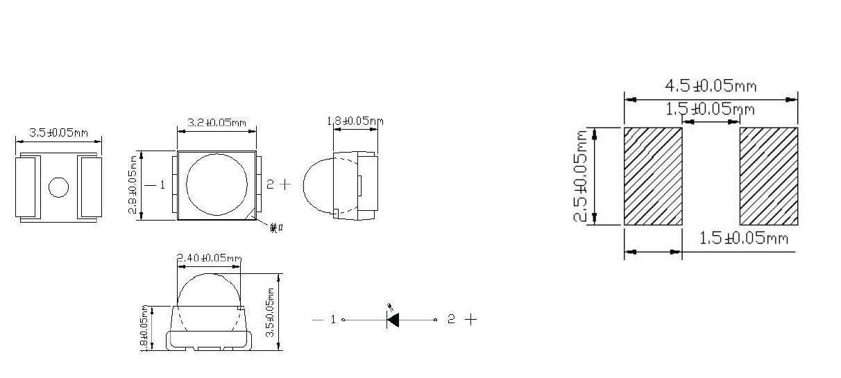 30도의 3528 SMD LED